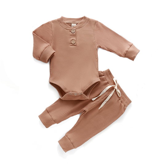 Long Sleeve Bodysuit Set (Ribbed)